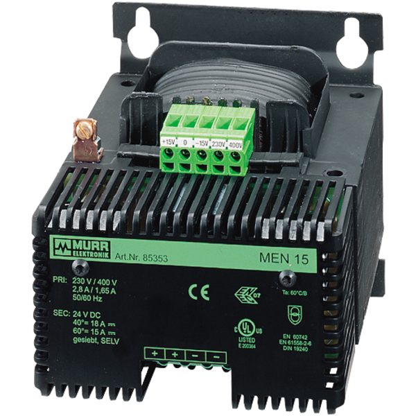 Murr Elektronik MEN POWER SUPPLY 1/2-PHASE, SMOOTHED, IN: 230/400+/-15VAC OUT: :24V/10ADC 85352
